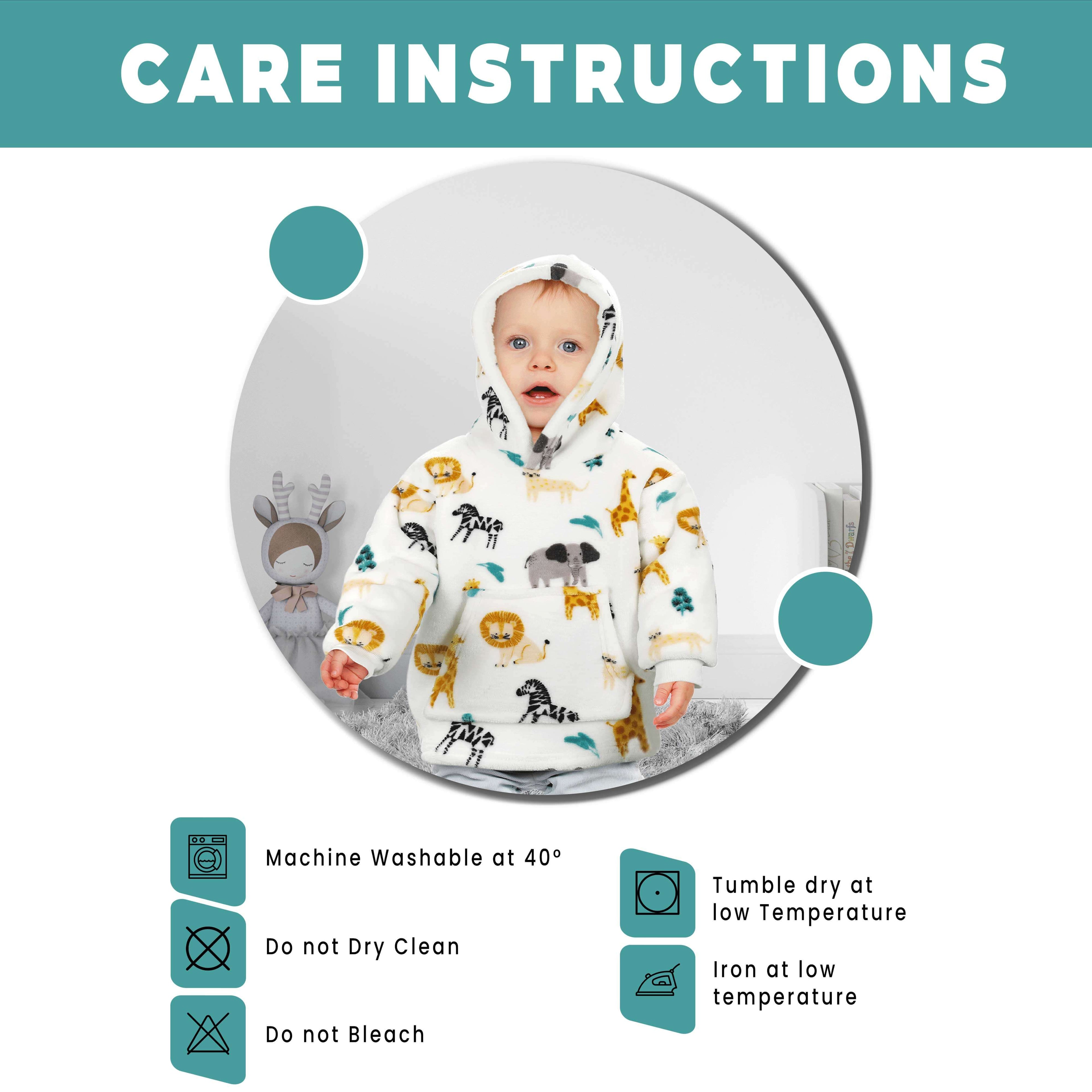 Unisex Safari and Sloth Hoodie Blanket for Infants 0-2 Years Ultra Soft Cozy Wearable Blanket with Spacious Pocket for Boys and Girls by Daisy Dreamer