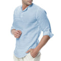Men’s Linen Long Sleeve Shirt – Casual Smart Slim Fit