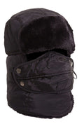 Versatile Winter Trapper Hat with Removable Face Cover Adjustable Ear Flaps Showerproof Fur Lined Ideal for Skiing Snowboarding Hiking by Heatwave Thermalwear