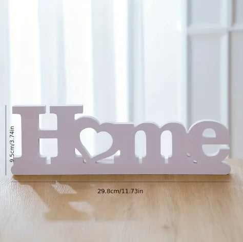 LOVE, HOME & DREAM White Wooden Letter Ornaments – Modern Decor