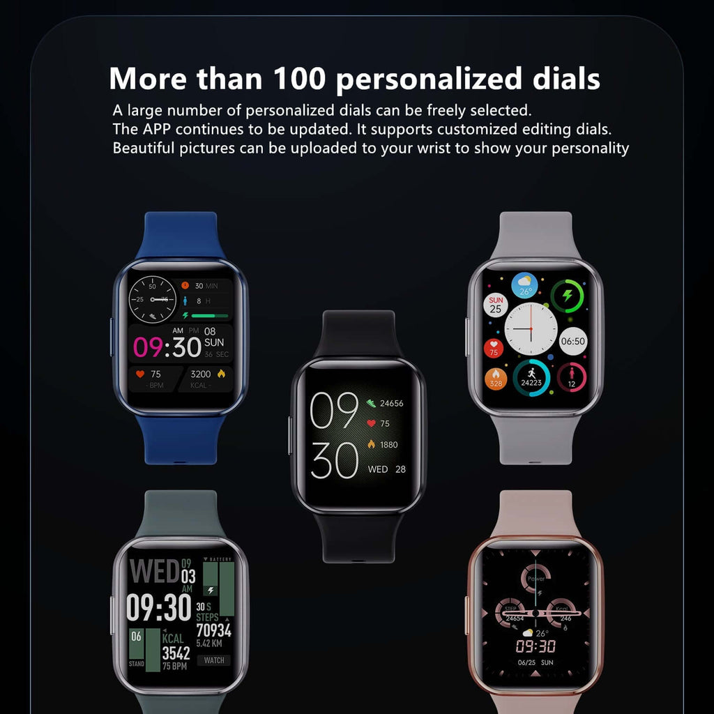 Waterproof Smart Fitness Watch – Heart Rate, Step, and Sleep Tracker (Unisex)