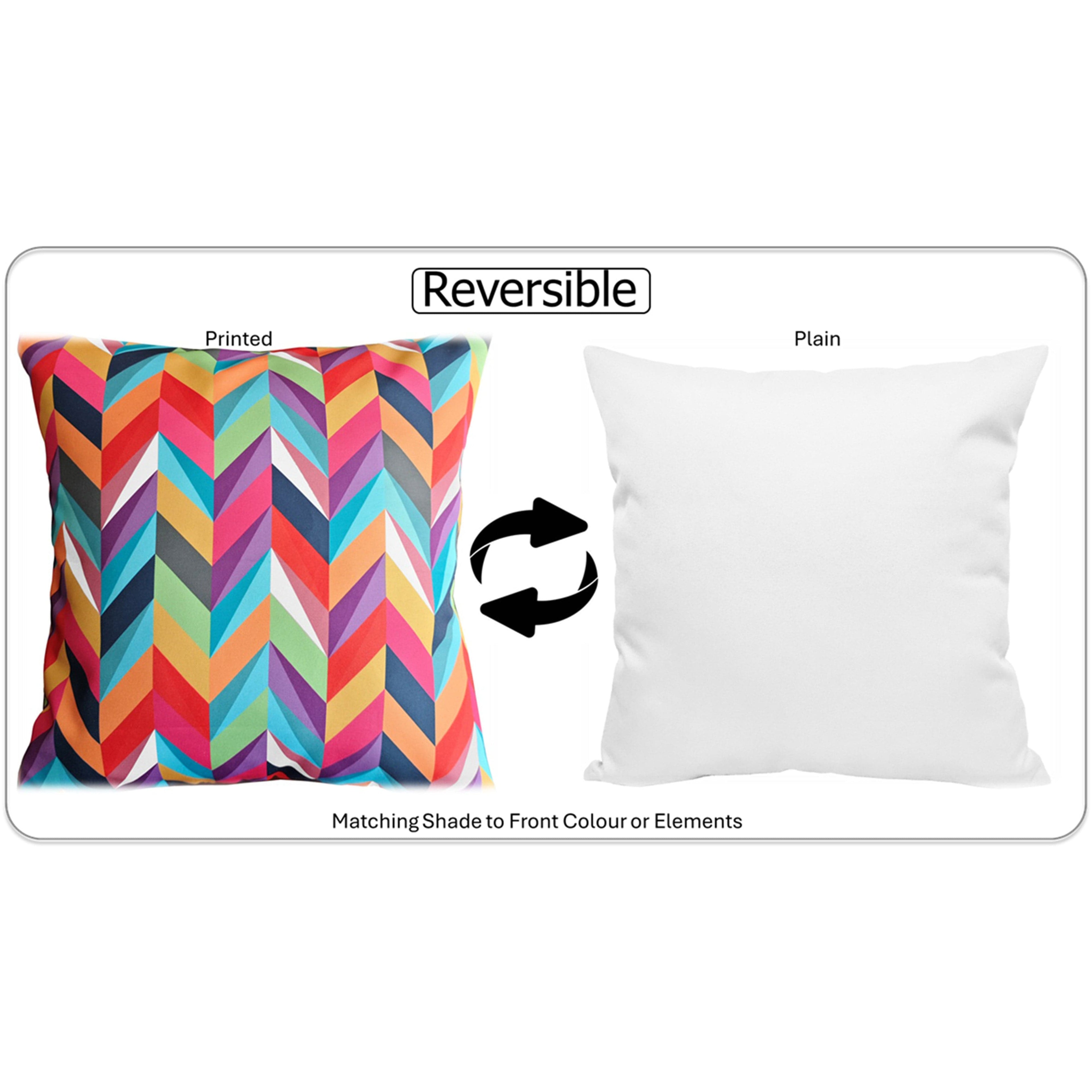 Waterproof Breathable California Multi Hollowfibre Filled Cushions 43x43cm for Outdoor Garden Bench Sofa or Indoor Use by OLIVIA ROCCO