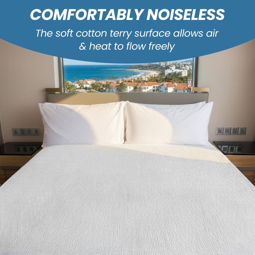 Waterproof Terry Towel Mattress Protector with Deep Skirt Highly Absorbent Noise-Free Comfort Full Bed Size Range OEKO-TEX Certified by OLIVIA ROCCO