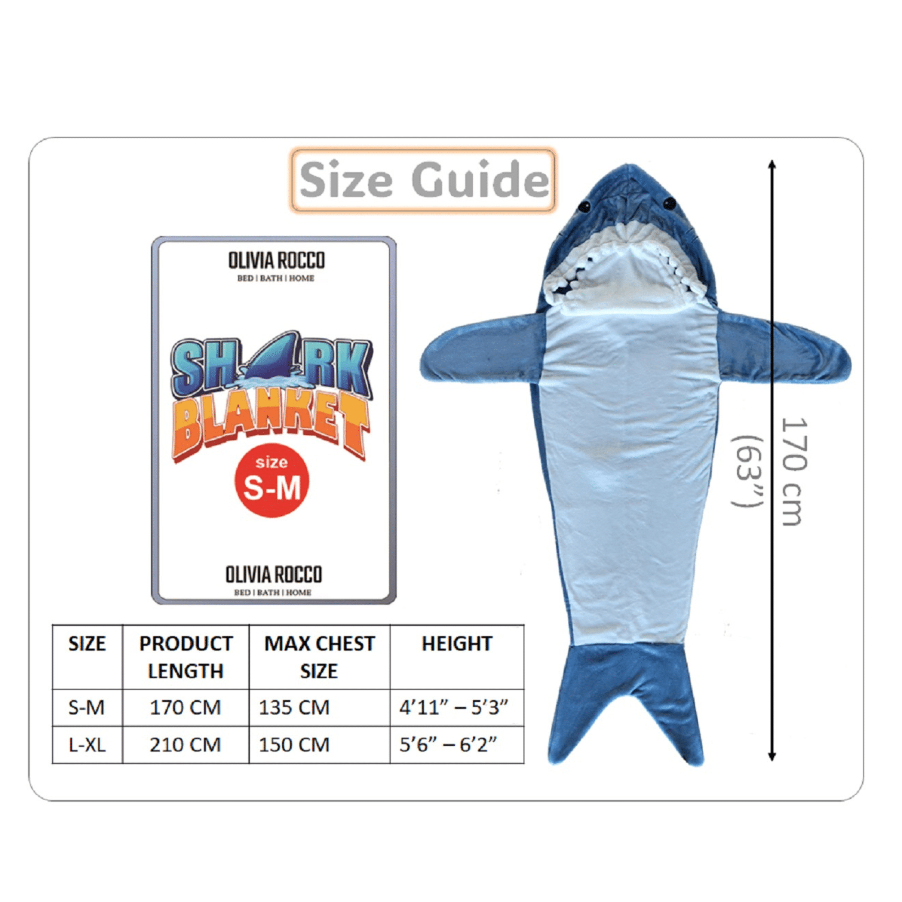 Wearable Shark Blanket Sleeping Bag for Adults Super Soft Flannel Onesie with Hood Perfect for Cosplay Lounging Camping and Sleepovers by OLIVIA ROCCO