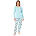 Women's 100% Cotton Koala Bear Print Pyjama Set Comfortable Long Sleeve Top and Elasticated Pants by Daisy Dreamer