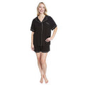 Women's Black Short Pyjama Set Super Soft Sleepwear Nightwear Button Up Top and Shorts by Daisy Dreamer