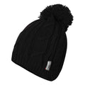 Women's Chunky Cable Knit Beanie Hat with 3M Thinsulate Insulation and Pom Pom Waterproof Winter Hat in Black Purple Cream and Navy by Sock Stack
