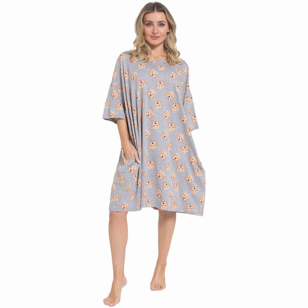 Women's Cockapoo Cream Cotton Nighty Nightshirt by Daisy Dreamer