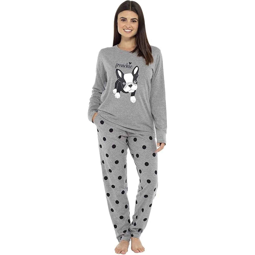 Women's Cotton Soft Pyjama Set with Elasticated Patterned Bottoms Ultimate Nightwear by Daisy Dreamer