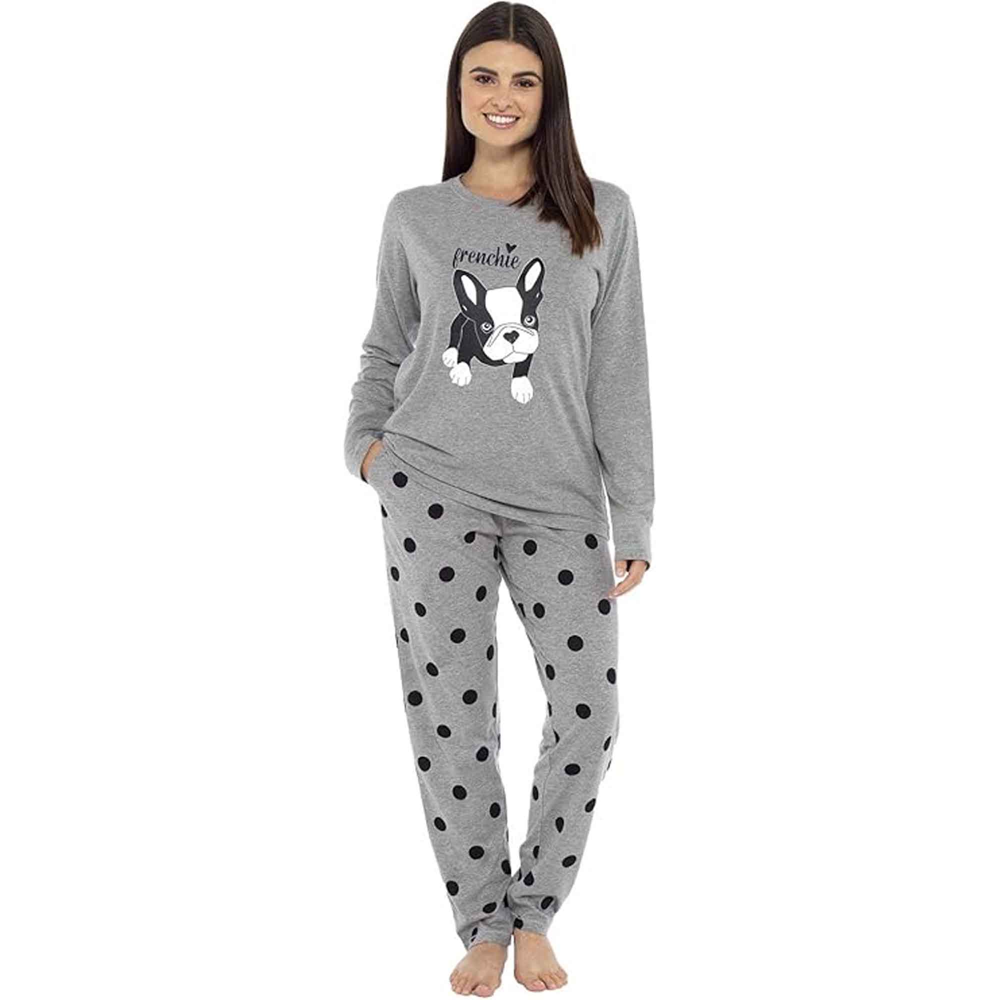 Women's Cotton Soft Pyjama Set with Elasticated Patterned Bottoms Ultimate Nightwear by Daisy Dreamer