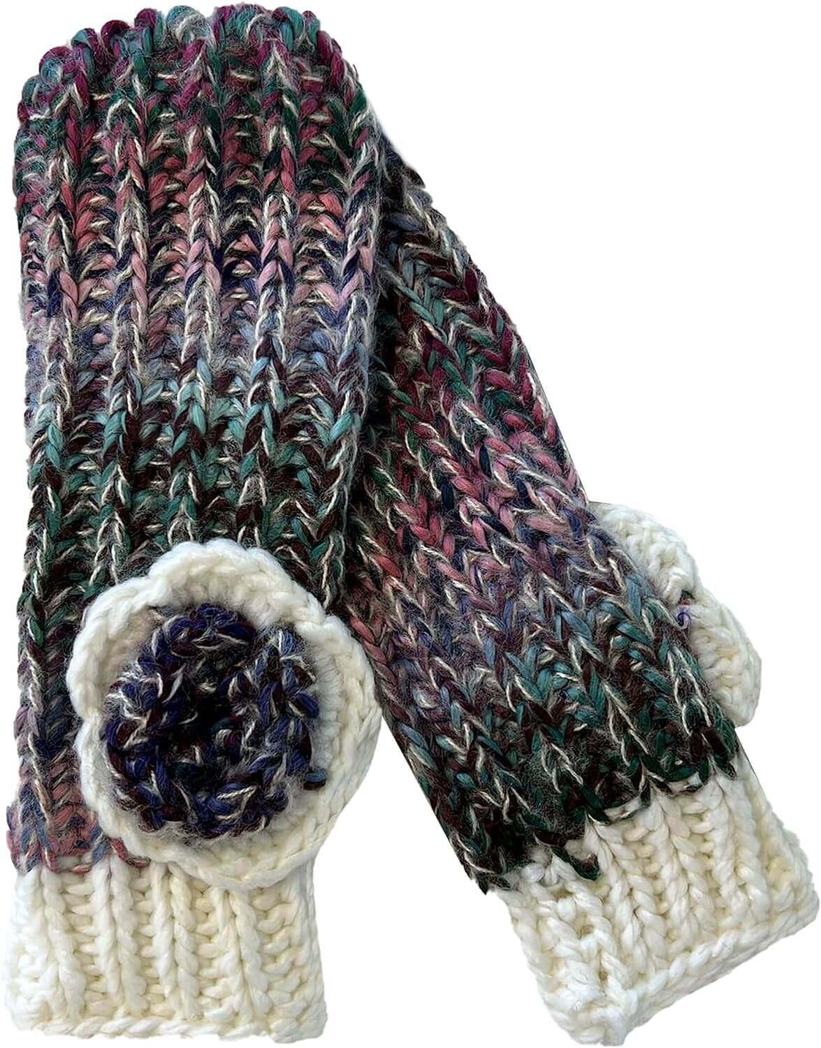 Women's Cozy Acrylic Knitted Headband and Hand Warmer Set Soft Winter Ski Fashion Accessory Warm Versatile Fit for Casual Outings and Cozy Nights by Daisy Dreamer