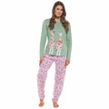 Women's Giraffe Cotton Jersey Long Sleeve Pyjama Set Comfortable PJs Soft Loungewear by Daisy Dreamer