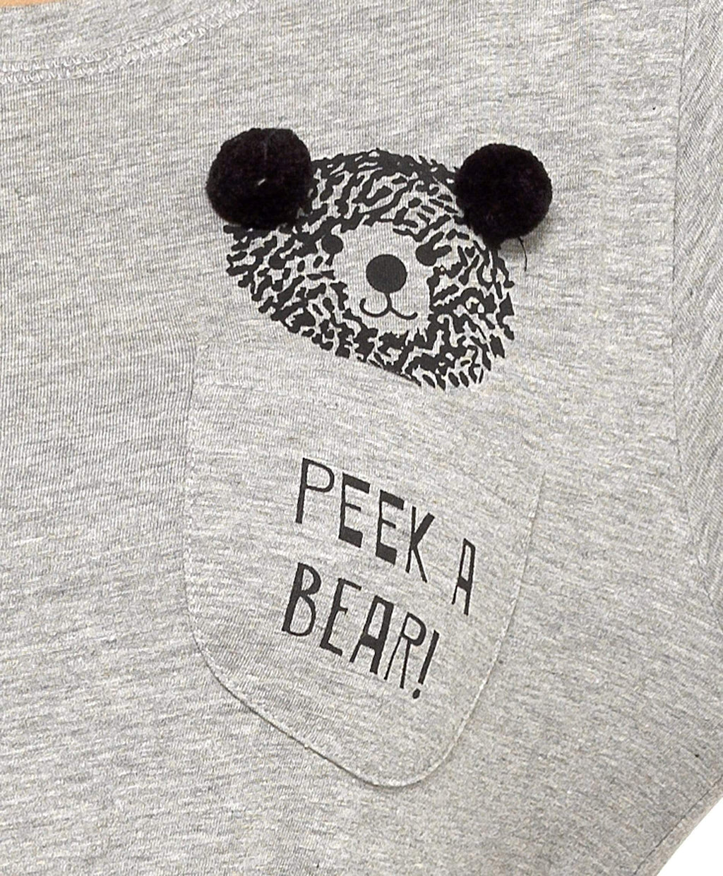 Women's Grey Cotton Pyjama Set with Teddy Bear Design Soft Jersey Long Sleeve Top and Elasticated Bottoms Cosy Breathable Nightwear Loungewear Various Sizes by Daisy Dreamer