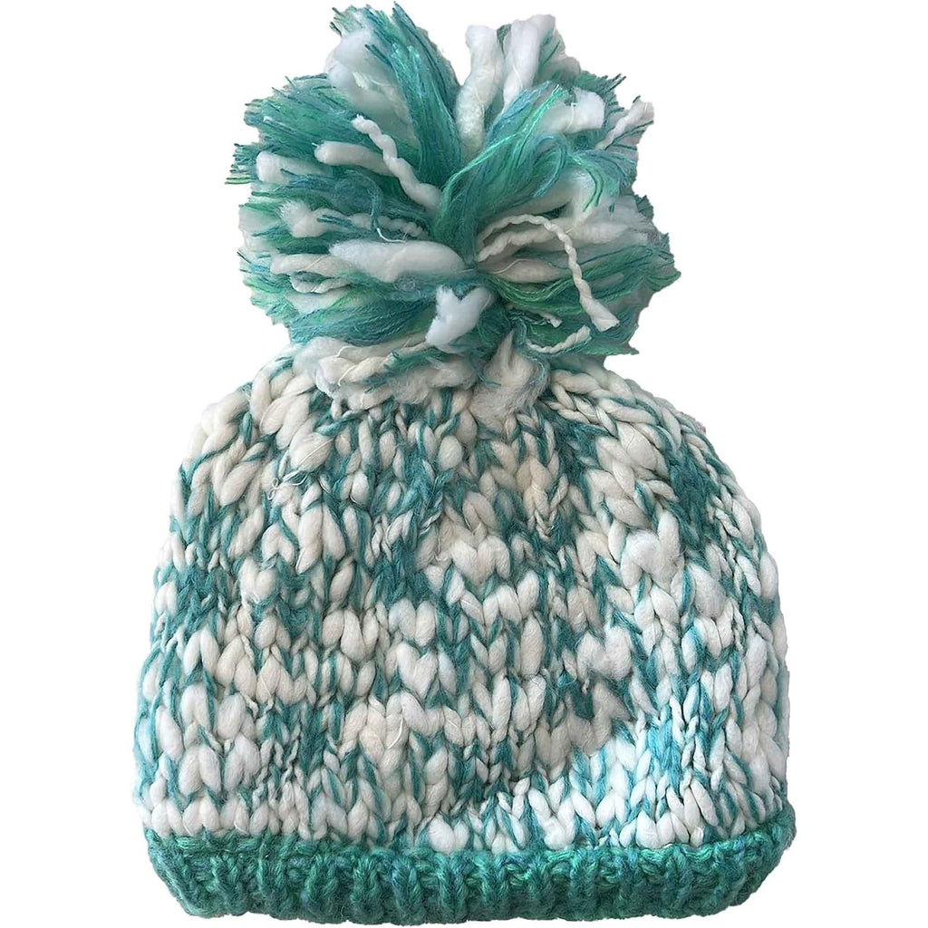 Women's Hand Knitted Daisy Pattern Winter Hat Headband Mittens Set with Pom Pom in Red Green Pink for Outdoor Activities and Holiday Gifts by Sock Stack