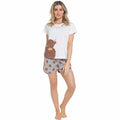 Women's Highland Cow Pyjama Set T-Shirt & Shorts PJs Soft Cotton Loungewear Summer Sleepwear by Daisy Dreamer