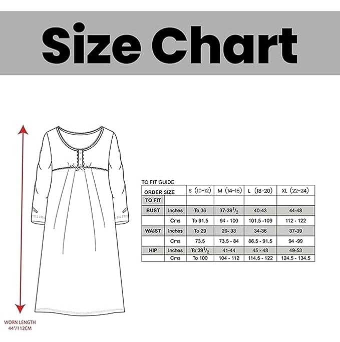 Women's Long Sleeve Fleece Nightdress Soft Warm Floral Print Sleepwear Cozy Winter Nightie Loungewear Available in Multiple Sizes By Daisy Dreamer