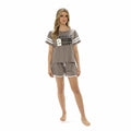 Women's Luxurious Cotton Pyjama Set with Be Happy T Shirt and Elastic Waist Shorts Perfect for Summer Loungewear or Bridal Gifts by Daisy Dreamer