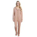 Women's Natural Pyjama Set Soft Touch Long Sleeve Button-Up Top & Bottoms Two-Piece Nightwear by Daisy Dreamer