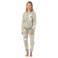 Women's Sloth Soft Fleece Pyjama Set Long Sleeve Animal Print Warm PJs Loungewear by Daisy Dreamer