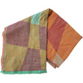 Women's Soft Woven Winter Scarves Lightweight Cozy Acrylic Wraps in Vibrant Orange Yellow Multi and Purple Red Multi by Sock Stack