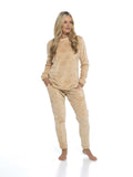 Women's Super Soft Heart Fleece Pyjamas Set Cozy Plush Loungewear Top and Pants Warm Teddy Fleece PJs for Lounging and Sleeping by Daisy Dreamer