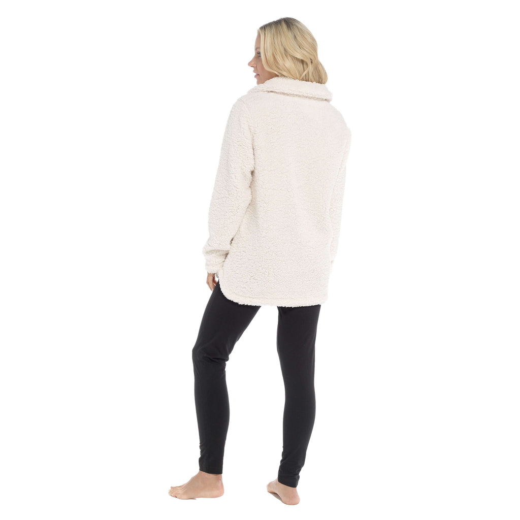 Women's Ultra-Soft Sherpa Lounge Set Long Sleeve Top and Leggings with Double Pockets Cozy Pajamas for Chilly Days Multiple Sizes Daisy Dreamer