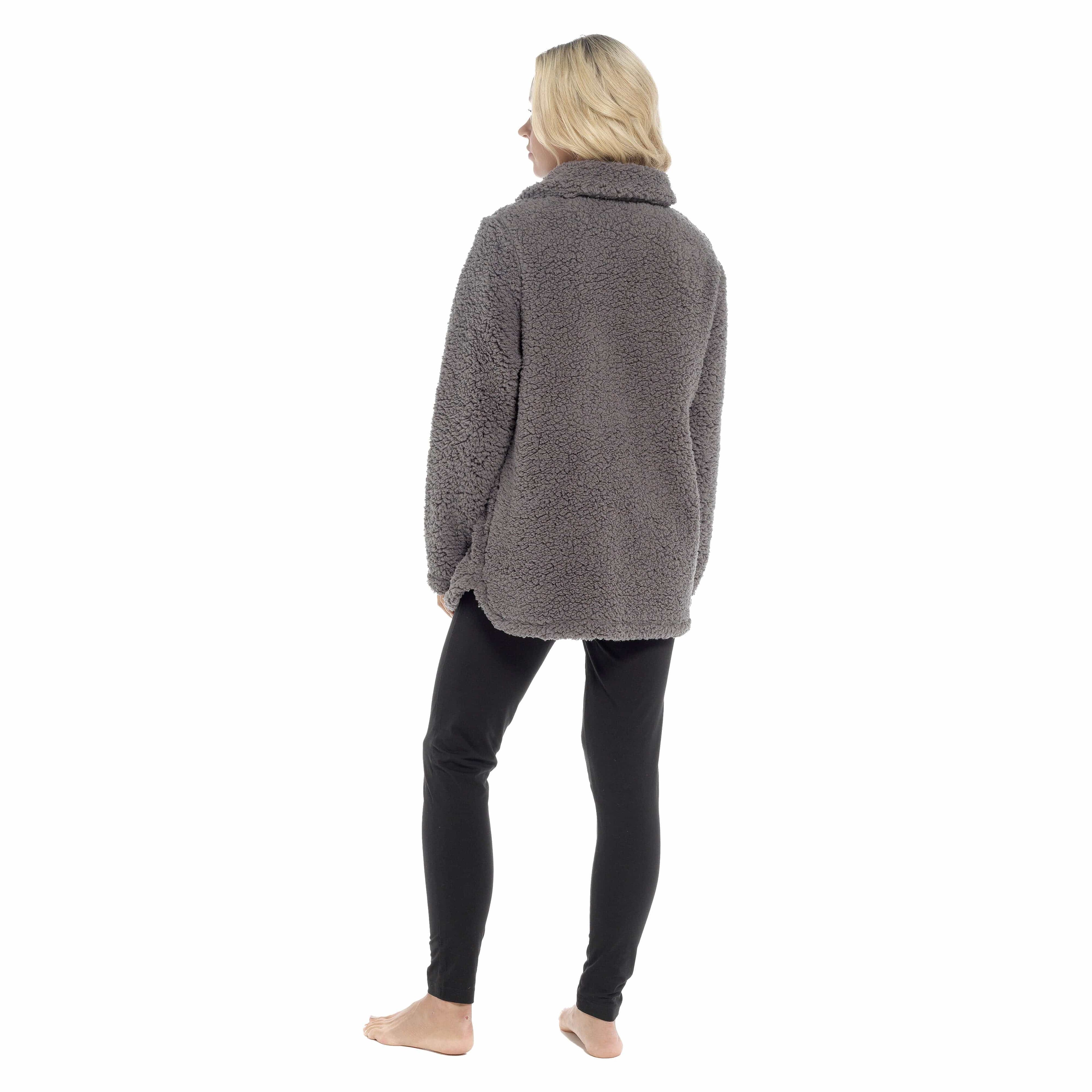 Women's Ultra-Soft Sherpa Lounge Set Long Sleeve Top and Leggings with Double Pockets Cozy Pajamas for Chilly Days Multiple Sizes Daisy Dreamer