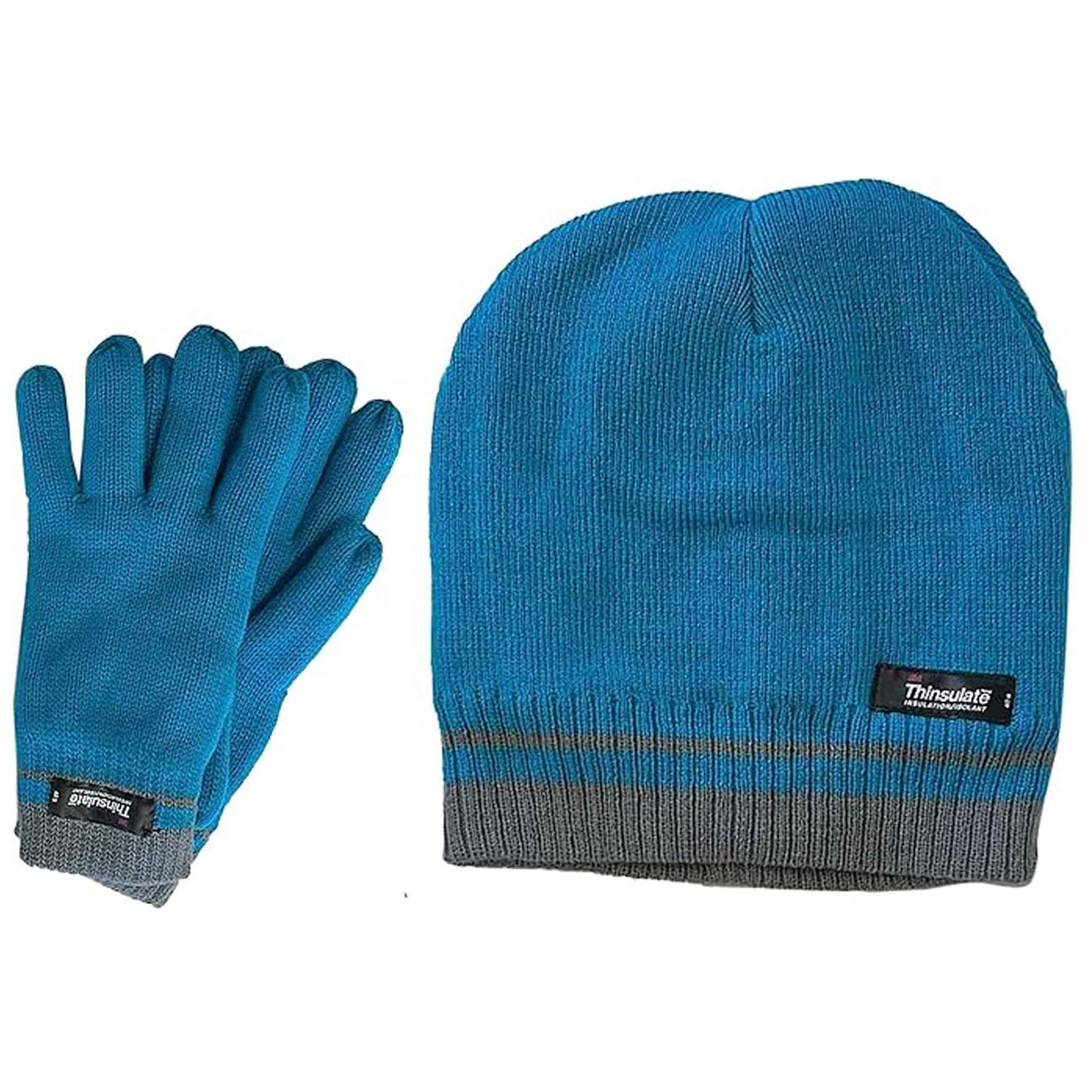 Women's Winter Hat and Gloves Set with 3M Thinsulate Insulation and Stylish Stripe Design in Multiple Colors for Warmth and Comfort by Sock Stack