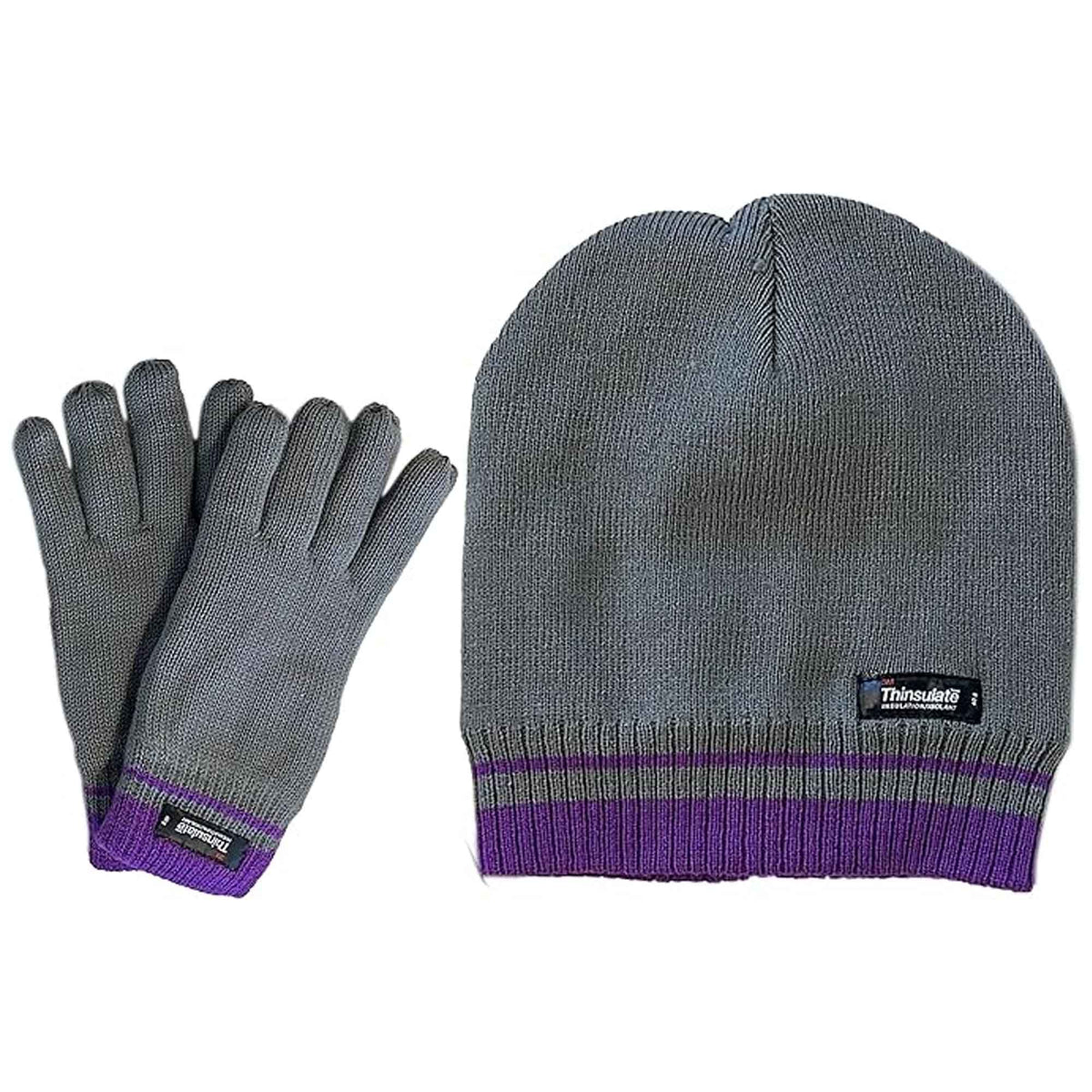 Women's Winter Hat and Gloves Set with 3M Thinsulate Insulation and Stylish Stripe Design in Multiple Colors for Warmth and Comfort by Sock Stack