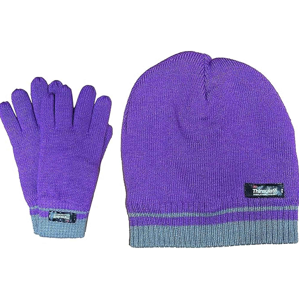 Women's Winter Hat and Gloves Set with 3M Thinsulate Insulation and Stylish Stripe Design in Multiple Colors for Warmth and Comfort by Sock Stack