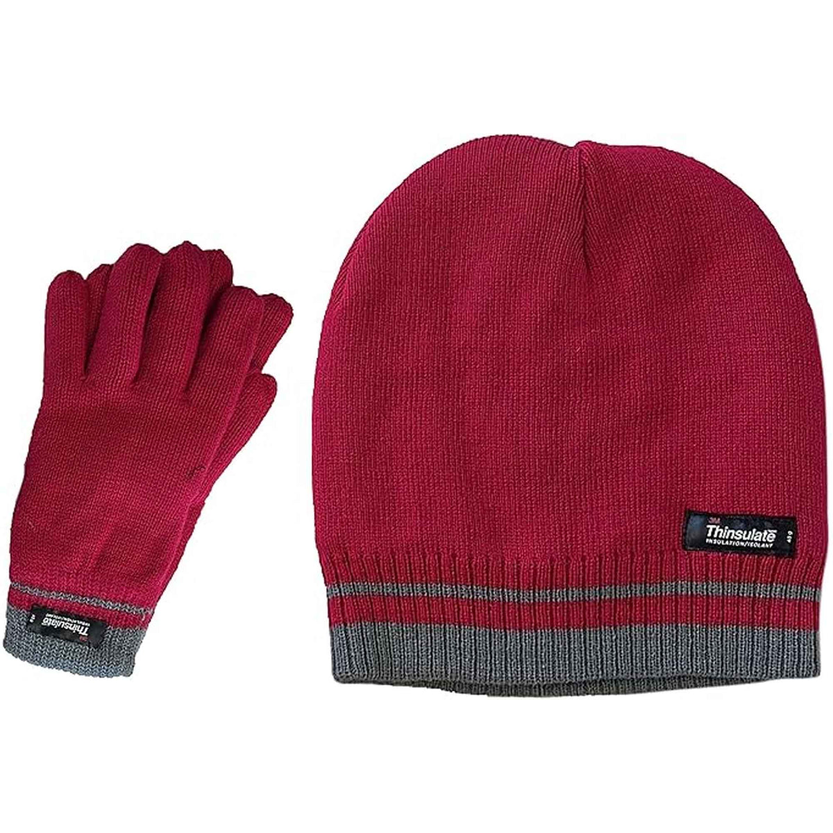 Women's Winter Hat and Gloves Set with 3M Thinsulate Insulation and Stylish Stripe Design in Multiple Colors for Warmth and Comfort by Sock Stack