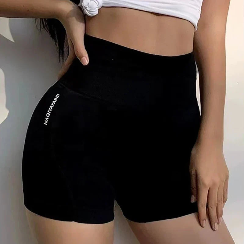 Women’s High Waist Seamless Fitness Shorts – One Size