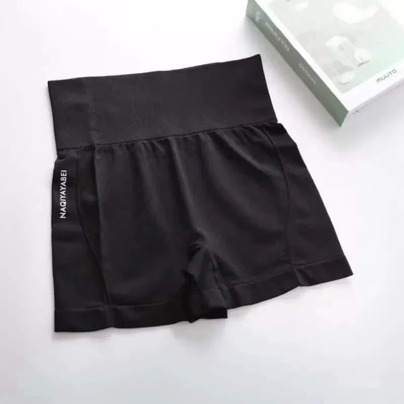 Women’s High Waist Seamless Fitness Shorts – One Size