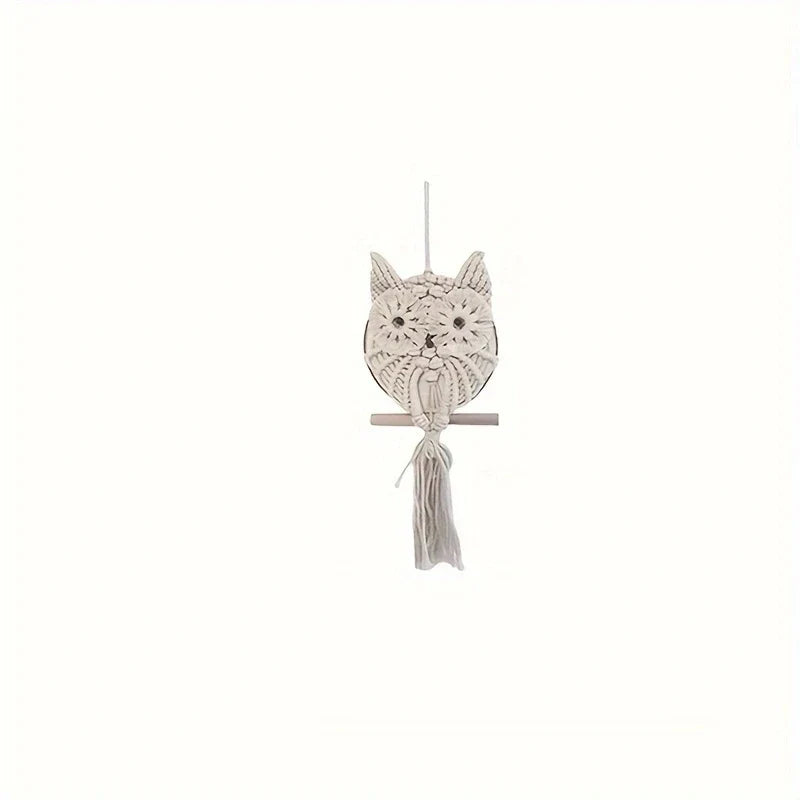 Woven Owl Macrame Wall Hanging – Boho Handmade Home Decor