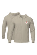 XAPE Classic Stencil Logo Oversized Zip Hoodie - Stone
